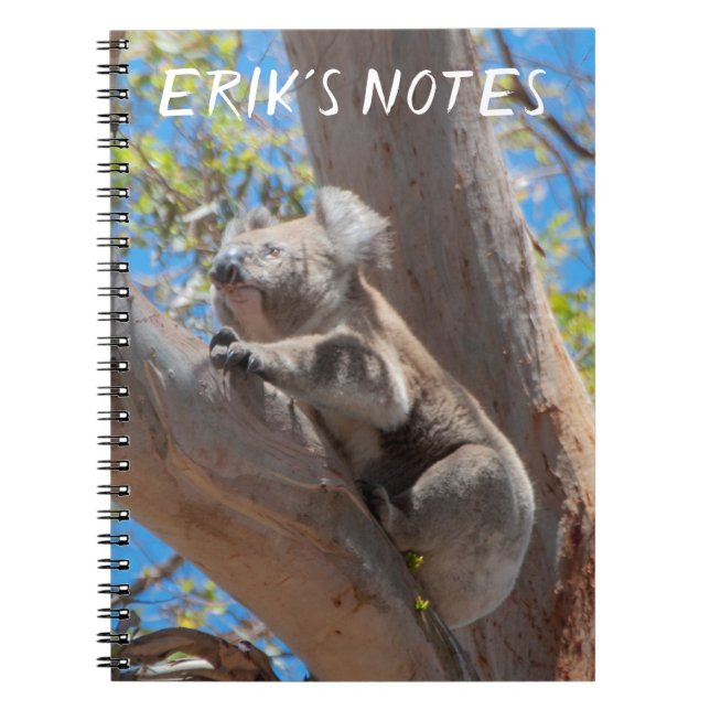Cute Koala klättrande a Träd, Personlig Anteckningsbok (Framsidan)
