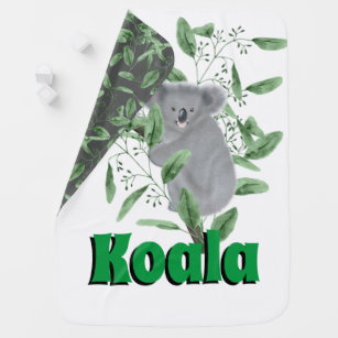 Cute Koala klättrande Eucalyptus Träd Bebisfilt