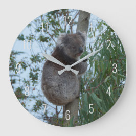 Cute Koala klättrar i ett Träd-Australien Stor Klocka
