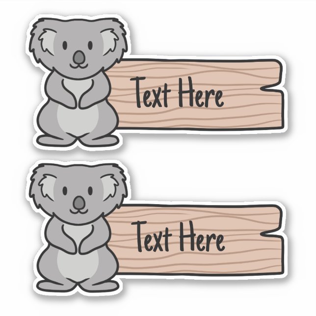 Cute Koala Label Klistermärken (Framsida)