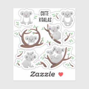 Cute koala leker med underbar pojke Australien Klistermärken