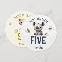 Cute Koala Leopard 5-6 månader Baby Milestone Sign