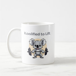 Cute koala lifting weights - koalified to lift kaffemugg