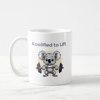 Cute koala lifting weights - koalified to lift kaffemugg