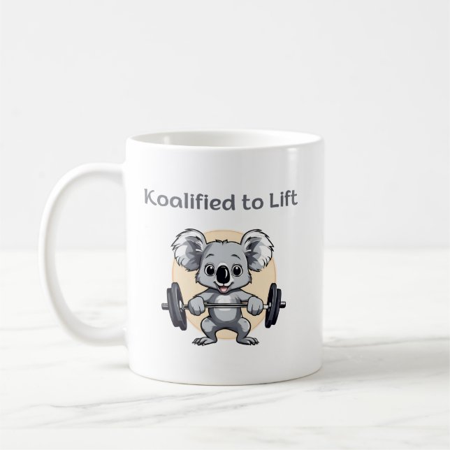 Cute koala lifting weights - koalified to lift kaffemugg (Vänster)