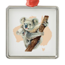 Cute Koala Mamma och Baby