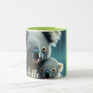 Cute Koala Mamma och Baby Newborn Facts Gift Mugg