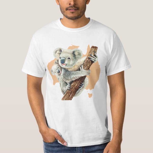 Cute Koala Mamma och Baby T Shirt (Framsida)
