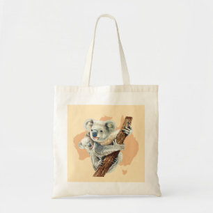 Cute Koala Mamma och Baby Tygkasse