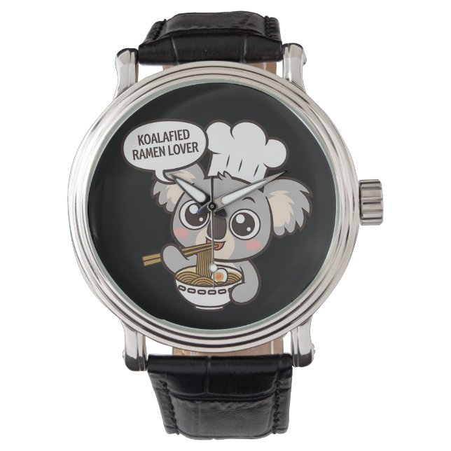 Cute Koala njuter av Ramen Armbandsur (Framsida)
