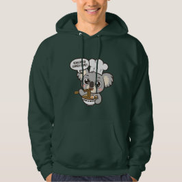 Cute Koala njuter av Ramen Hoodie