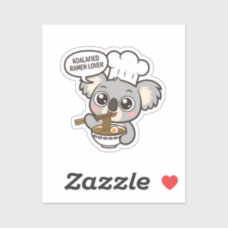 Cute Koala njuter av Ramen Klistermärken