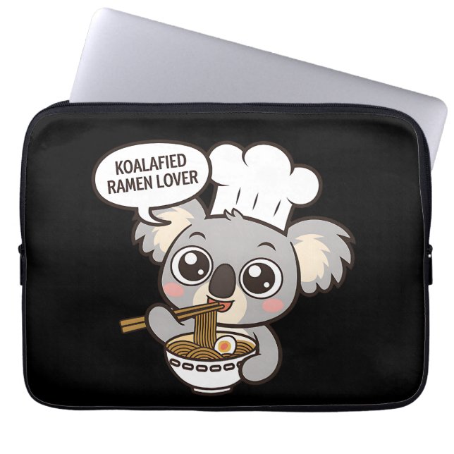 Cute Koala njuter av Ramen Laptop Fodral (Framsidan)