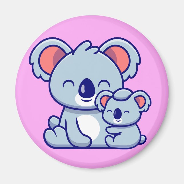 Cute Koala och Baby Magnet (Framsidan)