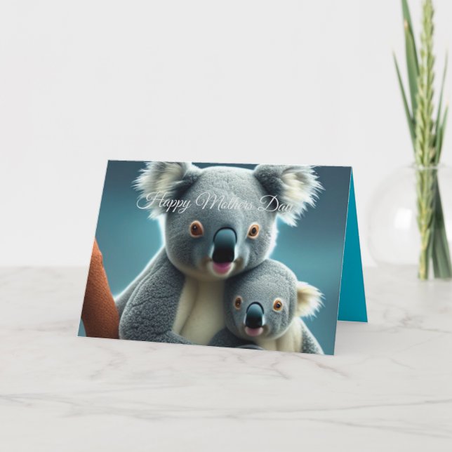 Cute Koala och Baby Mors dag Card Tack Kort (Framsida)