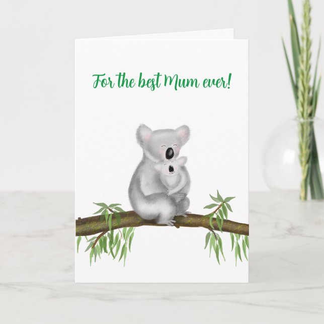Cute koala och baby Mors dag kort (Framsida)