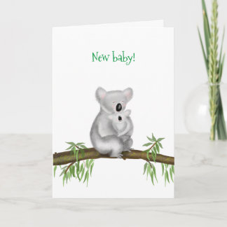 Cute koala och joey nyfödd bebis kort