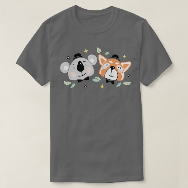 Cute Koala och Red Panda T Shirt (Design framsida)