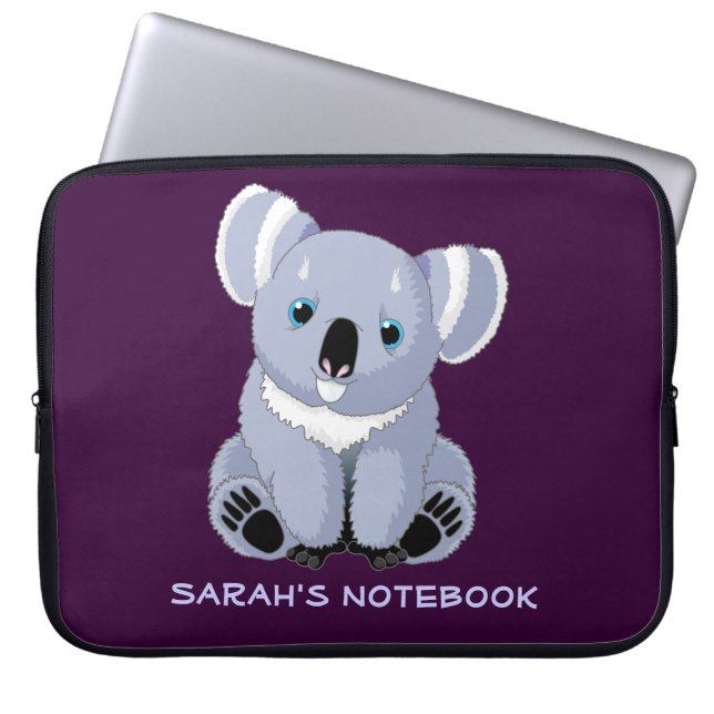 Cute Koala Personlig Laptop Sleeve (Framsidan)