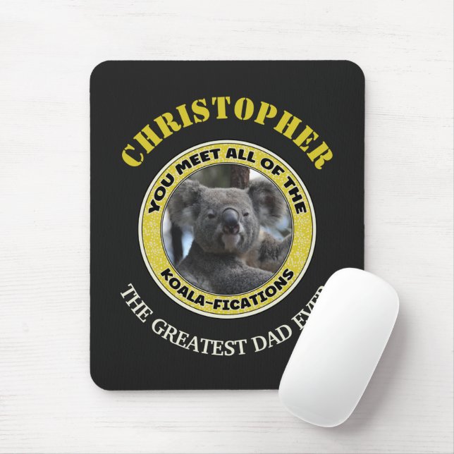 Cute koala "play on ord"-personligen musmatta (Med mus)