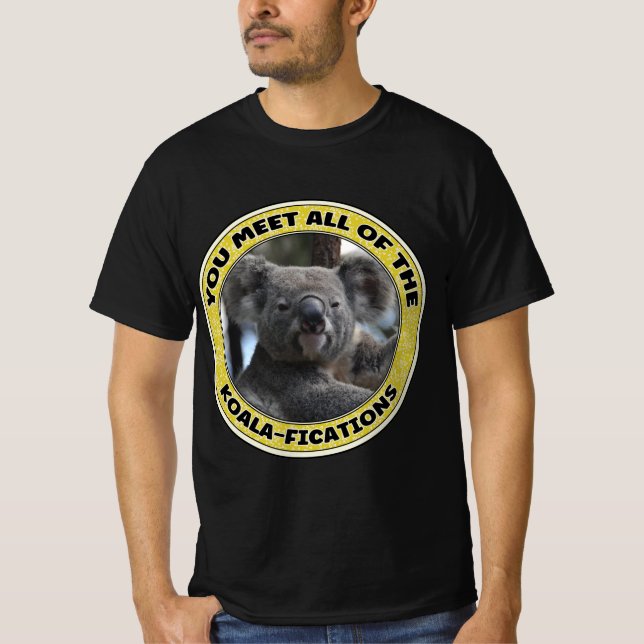 Cute koala "play on ord" t shirt (Framsida)