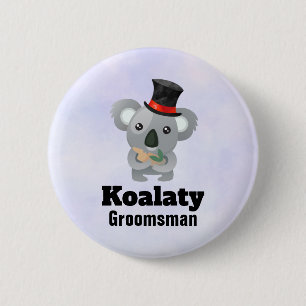 Cute Koala Pun Koalaty Groomsman Knapp