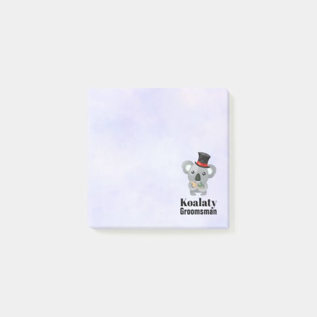 Cute Koala Pun Koalaty Groomsman Post-it Block (Framsida)