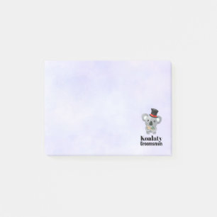 Cute Koala Pun Koalaty Groomsman Post-it Block