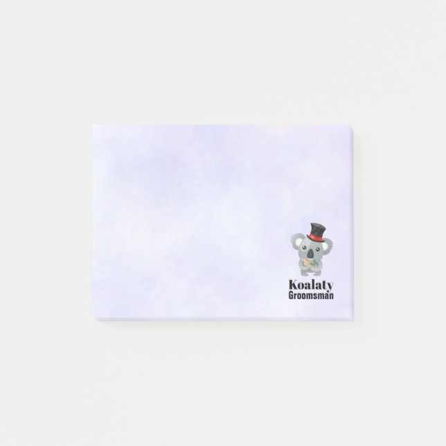 Cute Koala Pun Koalaty Groomsman Post-it Block (Framsida)