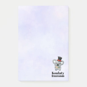Cute Koala Pun Koalaty Groomsman Post-it Block