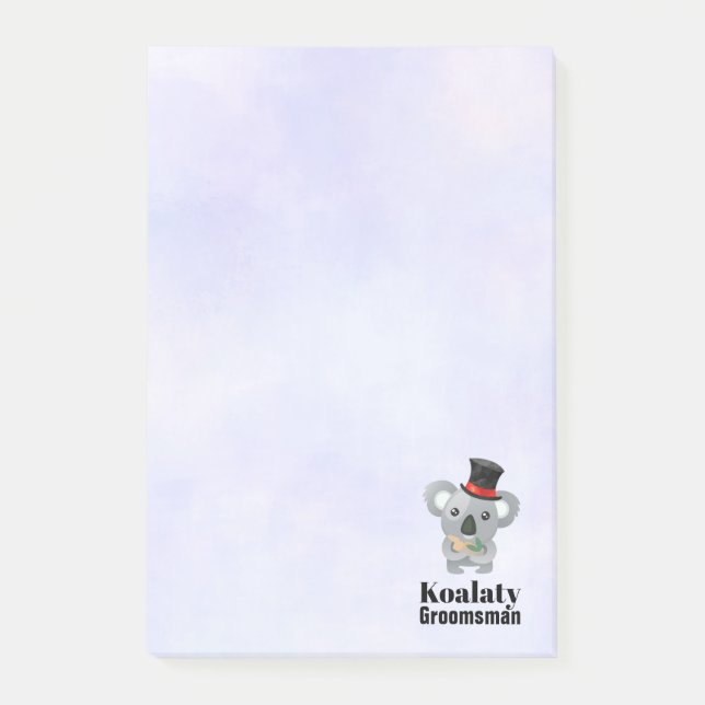 Cute Koala Pun Koalaty Groomsman Post-it Block (Framsida)