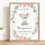 Cute Koala Rosa Blommigt Sage Greenery Baby Shower Poster<br><div class="desc">Anpassa den här fantastiska koala-välkomstsignalen enkelt och snabbt. Om du bara vill redigera texten,  ändra teckensnittet stilar och teckensnittet färg klickar du på den andra kommandoknappen. Den har en god koala och en söt rosa blommigt och sprider grönt andetag. Matchande artiklar tillgängliga i arkivet. c) Somerset Bra Paperie.</div>