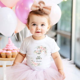 Cute Koala Rosa Blommigt Sage Greenery Birthday T Shirt
