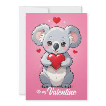 Cute koala rosa kärlek valentins dag