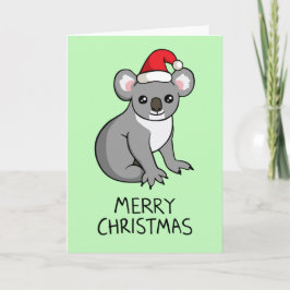 Cute Koala Santa Hat Teckning God jul Card Helgkort