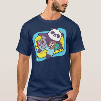 Cute Koala Sloth och Panda g på Bassäng Flyter T Shirt