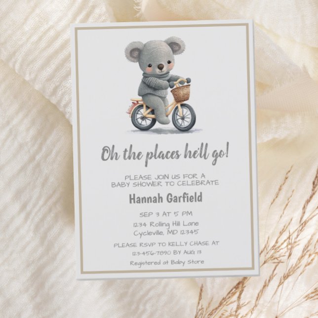 Cute Koala Ställe kommer att gå till babyduschar Inbjudningar (Skapare uppladdad)