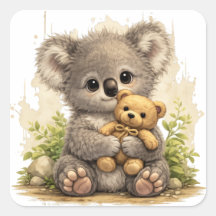 Cute Koala Teddy Sticker – Kawaii Animal Art