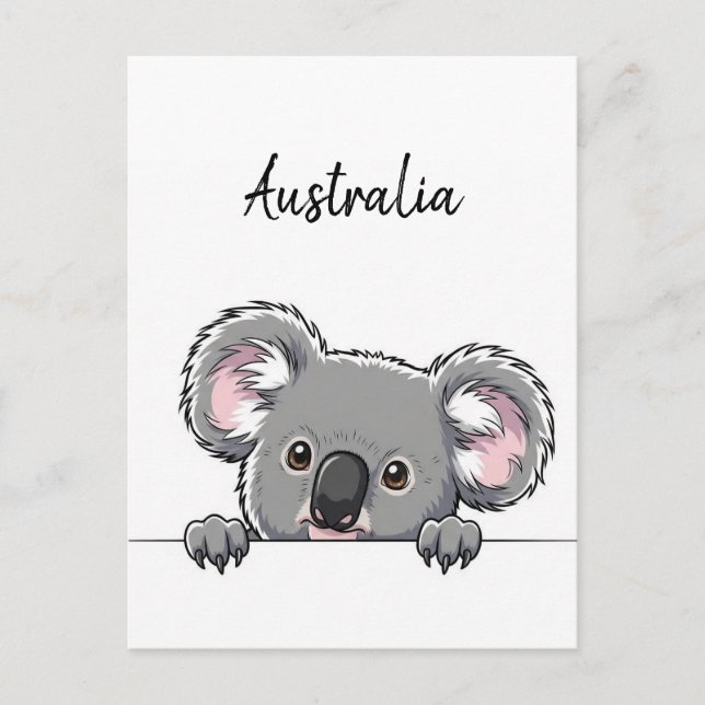 Cute Koala Travel Vykort (Framsida)
