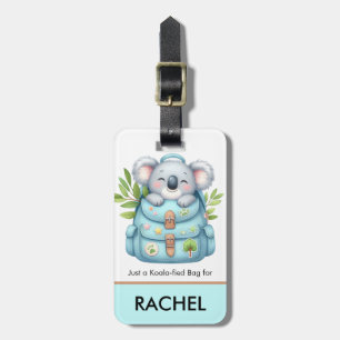 Cute Koala Traveler Personlig Kids Luggage Tag Bagagebricka