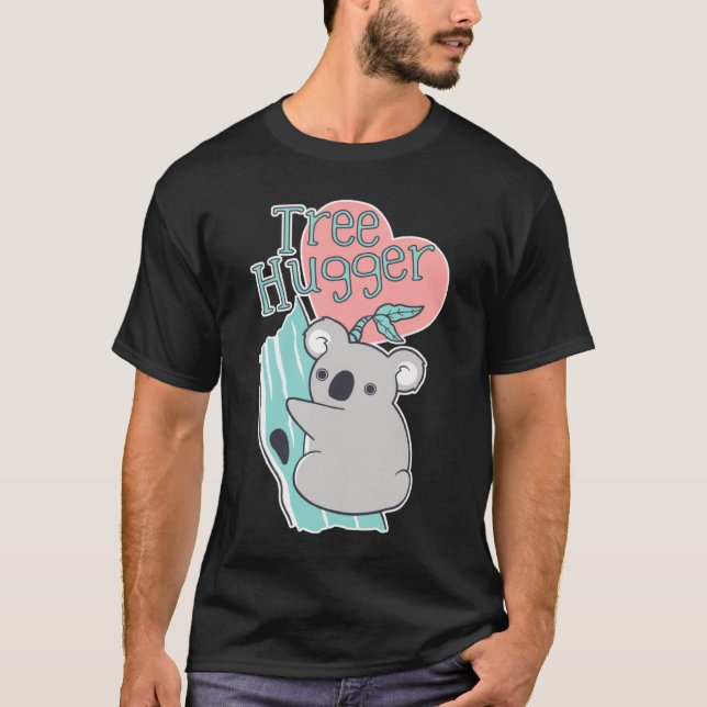 Cute Koala Tree Hugger Bear T Shirt (Framsida)