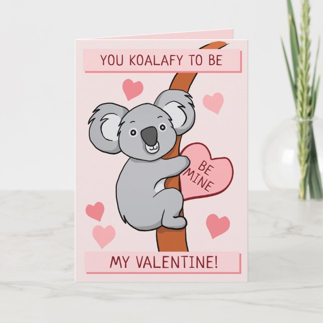 Cute Koala-ty-Valentinesers hälsningskort Kort (Framsida)