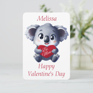 Cute Koala Valentines kort