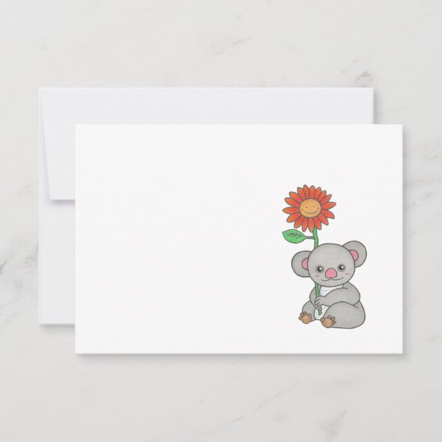 Cute Koala valfritt enkelt Tillfälle-kort med fast Tack Kort (Framsida)