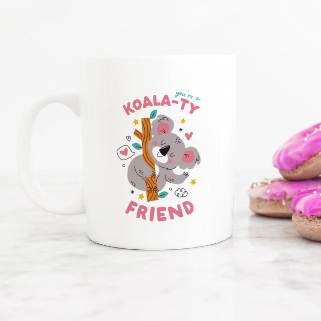 Cute Koala Vänskap Alla hjärtans dag Kaffemugg (cute koala bear kid's best friend Valentine's Day mug)
