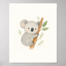 Cute Koala Wall Art - Watercolor Baby Koala