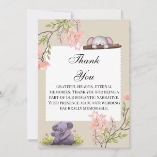 Cute Koala Wedding Thank You Card – Grateful Heart Tack Kort