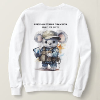 Cute Koala White Sweatshirt for Binge-Watch älskar T Shirt