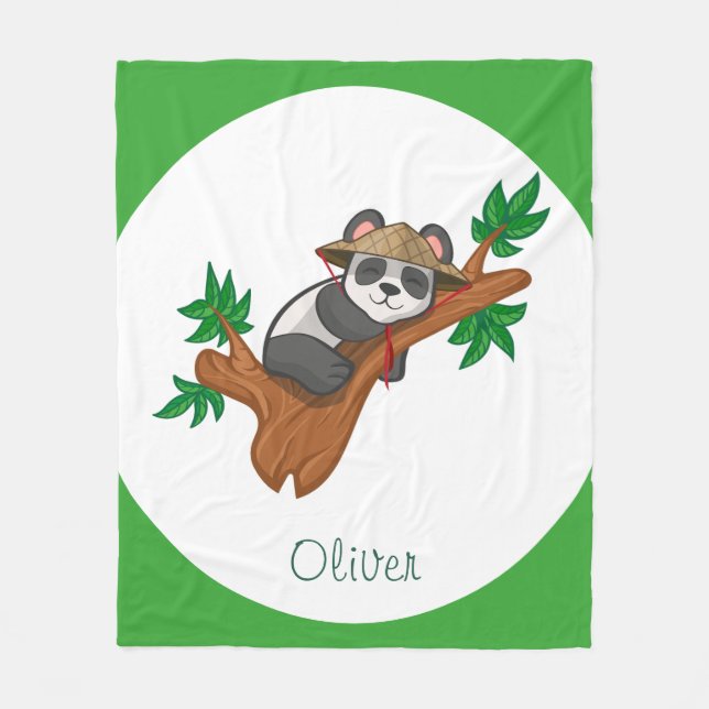 Cute Koala Wild Animal Jungle Kids Custom Name Fleecefilt (Framsidan)