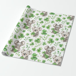 Cute Koalas Grönt Hat Shamrock St. Patrick's Day Presentpapper